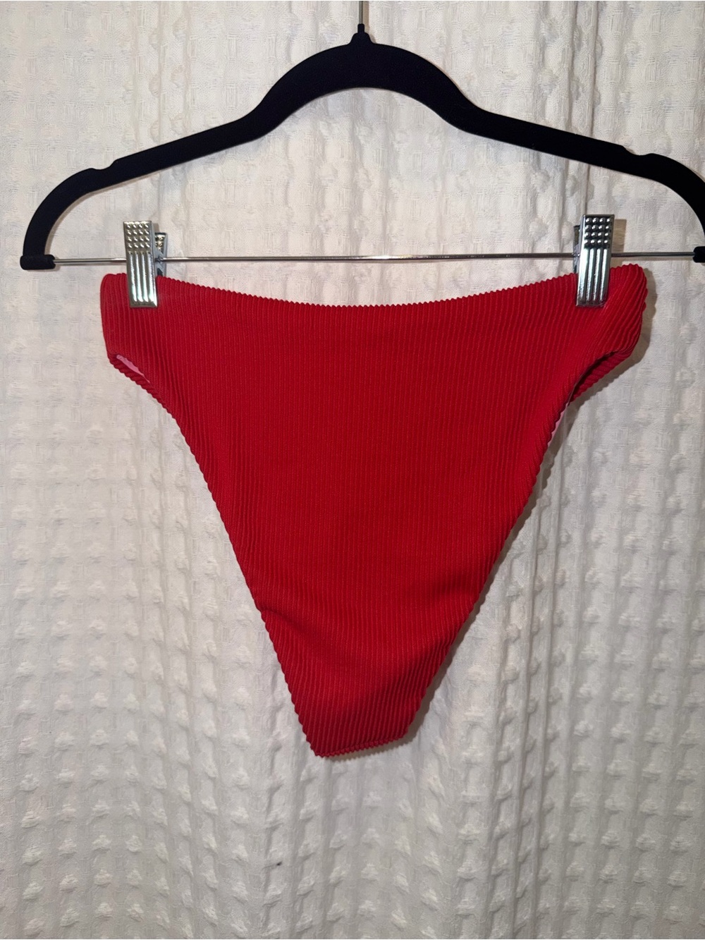FARM Rio Red Ribbed High-Cut Bikini Bottom - Picture 4 of 6